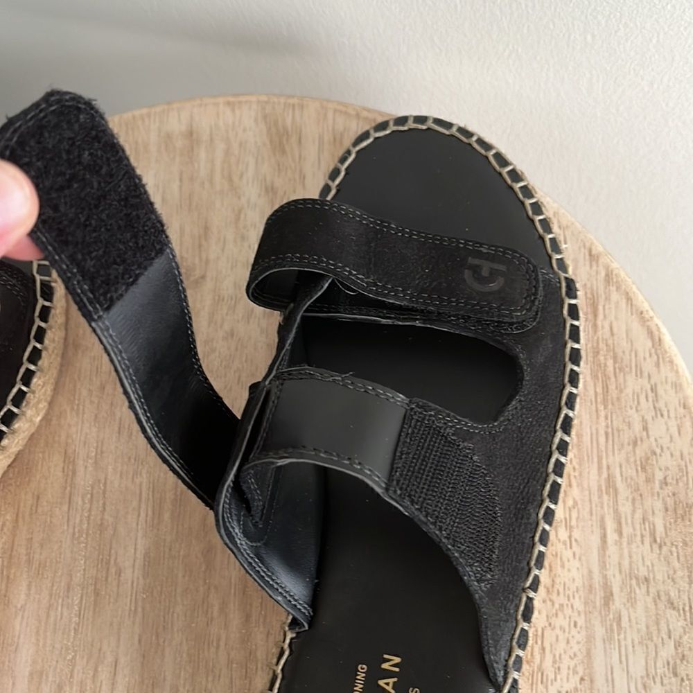 Cole Haan Cloudfeel Espadrille Double Strap Leather Slides with Jute, 5, NWOB - Picture 9 of 10